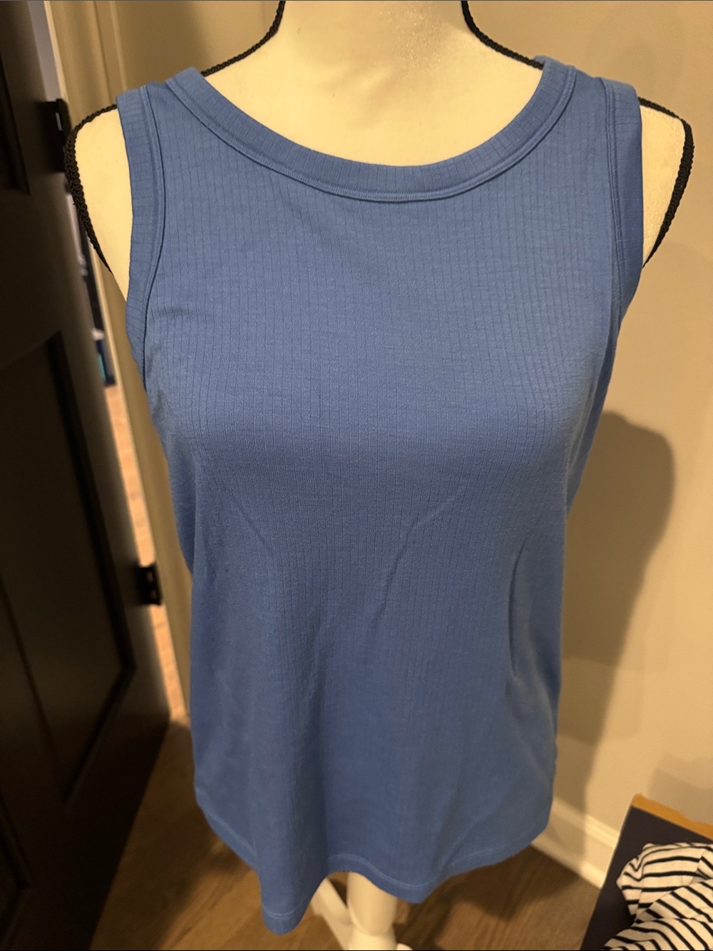 Wool& Blue Ribbed Tank Top - Women large